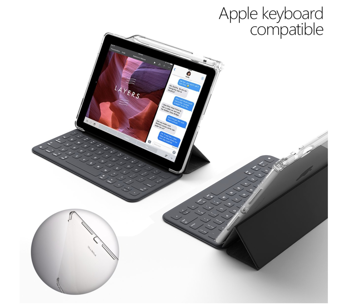 Apple Pencil」収納スロット＆「Smart Keyboard」対応iPad Pro 10.5 ケース Poetic-4